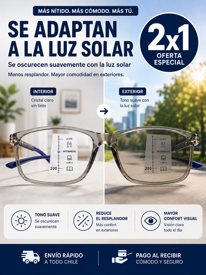 Gafas Multifocales Fotocromáticas 2 en 1® – Visión Clara Dentro y Fuera de Casa